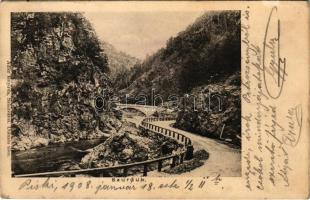 1908 Petrozsény, Petroseni, Petrosani; Szurduki részlet, híd. Adler fényirda / Pasul Surduc / mountain pass, gorge, bridge (Rb)