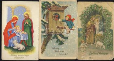 6 db régi karácsonyi képeslap lithoval
