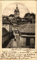 1901 Segesvár, Schässburg, Sighisoara; látkép, cukrászda. Fritz Teutsch kiadása / general view, confectionery (EB)