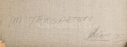 Ivor Sias (1960-): Tiergarten, Berlin, 1995. Olaj, vászon, jelezve balra lent, hátoldalán autográf f...