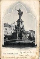 1900 Arad, Szabadság szobor, üzletek / monument, shops (EB)