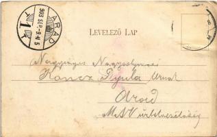 1903 Kolozsvár, Cluj; Erzsébet út híddal, Fellegvár, Kiss János üzlete. Schuster Emil kiadása / stre...