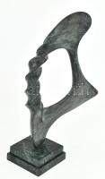 Sztrákos László (1954): Lebegés. Patinázott bronz, márvány talapzaton. 1/1 példány. Jelzett, hibátlan, m: 36,5 cm