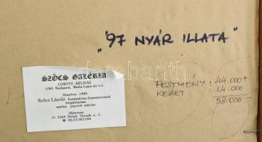 Szőcs László (1944-): Nyár illata. Olaj, farost. Jelzett. 50x40 cm. Fakeretben