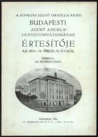 A budapesti Szent Orsolya rendi Szent Angéla Leánygimnáziumának 3 db értesítője: 1930-31, 1932-33, 1...