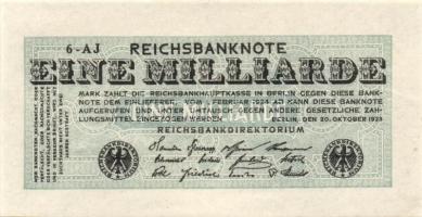 Német Birodalom / Weimari Köztársaság 1923. 1.000.000.000M (2x) T:I,I-