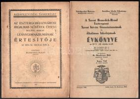 4 db régi esztergomi iskolai értesítő v. évkönyv: A szatmári irgalmas nővérek vezetése alatt álló Es...