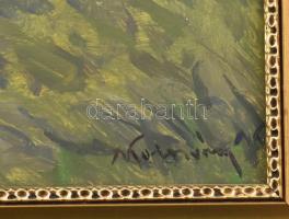 Kolozsváry Kamilló (1936-2008): Lovak csikóssal. Olaj, falemez, jelzett, 29×39 cm. Dekoratív fakeret...