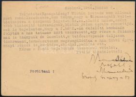 1944 Szolnok, bombázás miatt biztosítónak írt levelezőlap