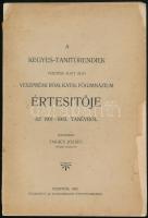 A kegyes tanítórendek vezetése alatt álló magyaróvári gimnázium értesítője az 1901-1902. Benne Frick János: Magyarország déli melléktartományai 1490-1526 c. tanulmányával. Veszprém, 1902, Egyházmegyei Könyvnyomda. Kiadói papírkötésben, sérült gerinccel és borítóval, máskülönben jó állapotban.