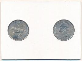 Amerikai Egyesült Államok 1999P 1/4$ Cu-Ni "Delaware" (2db) karton díszlapon T:UNC patina
...