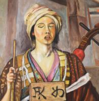 Szendrei József (1989-, "Pesti Józsi"), Tornai Gyula után: Hölgy portréja. Olaj, falemez. ...