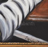 Szendrei József (1989-, "Pesti Józsi"): Midnight. Olaj, falemez. Jelezve jobbra lent. 54x4...