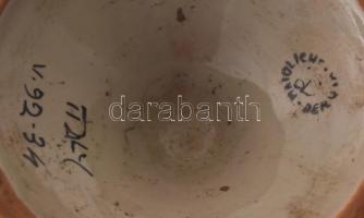 Deruta váza. Mázas kerámia, jelzett, hibátlan, m: 34 cm