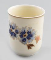 Zsolnay búzavirág mintás pohár. Jelzett, hibátlan, m: 6,5 cm