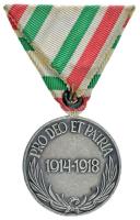 1929. "Magyar Háborús Emlékérem" ezüstözött bronz kitüntetés eredeti mellszalagon, fémjell...