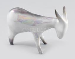 Cmielow lengyel irizáló mázas art deco szamár. Jelzett, kis kopással, pattogzással, 13x9 cm