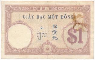 Francia Indokína 1927-1931. 1P T:F fo. 
French Indo-China 1927-1931. 1 Piastre C:F spots
Krause P#...