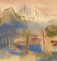 Pleidell János (1915-2007): Kiew, 1942. Akvarell, papír, jelezve balra lent. Üvegezett fakeretben, 3...