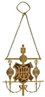 DN "25/1 - 1879" Cu szabadkőműves függő (73x85mm) T:XF ND "25/1 - 1879" Cu freemason pendant (73x85mm) C:XF