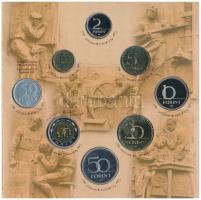 1999. 50f-100Ft (8xklf) "75 éves a Magyar Nemzeti Bank" forgalmi sor dísztokban, belső tok...