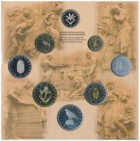 1999. 50f-100Ft (8xklf) "75 éves a Magyar Nemzeti Bank" forgalmi sor dísztokban, belső tok...