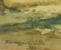 Barabás Reismann Gizella (1893-1985): Napfényes táj. Akvarell, papír, jelzett. Üvegezett, dekoratív ...