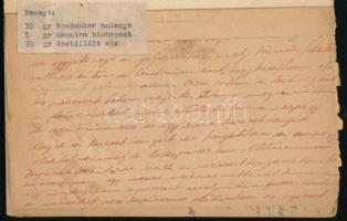 Eljárások és receptek - fototechnikai kézirat, jó állapotban