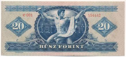 1949. 20Ft "C 001 154442" nyomdai papírráncokkal T:XF 
Hungary 1949. 20 Forint "C 00...