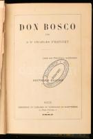 Charles D&#039; Espiney: Don Bosco. Nice, 1883, Patronage de Saint-Pierre, 1 (címkép, Bosco Szent János portréja) t.+ 188 p. Francia nyelven. Átkötött egészvászon-kötésben, a könyvtesttől elvált borítóval, néhány kissé sérült, a fűzéstől elváló lappal.