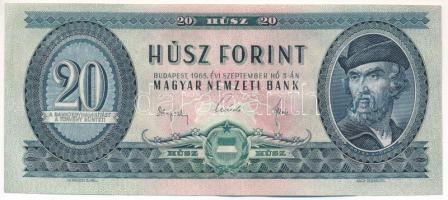 1965. 20Ft "C 621 058844" T:F szép papír Hungary 1965. 20 Forint "C 621 058844" C:F fine paper  Adamo F14