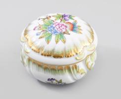 Herend Viktória mintás bonbonier. Jelzett, hibátlan, d: 12,5 cm, m: 8 cm