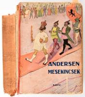 Mesekincsek. Andersen válogatott meséi. Az ifjúság számára fordította Bíró Sándor. Hampel József rajzaival. Bp., én., Dante,(Bányai és Várkonyi-ny.), 96+95+1 p. Ötödik kiadás. Kiadói félvászon kötés, sérült, széteső állapotban, szétvált könyvtesttel, levált, sérült gerinccel, kopott borítóval.