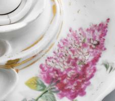 XIX. sz. vége, Porcelán kalamáris. Sorszámozott, kézzel festett, kopott, tűzhibával, tégelyen repedé...