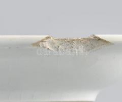 XIX. sz. Dísztálka. Jelzett, sérülésekkel, 13,5x13,5 cm