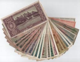 28db-os vegyes Pengő bankjegy tétel T:F,VG