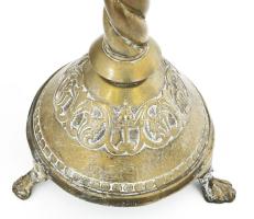 Antik templomi lámpatest, bronz, lába javított, m: 46 cm