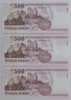 2008. 500Ft (3x) sorszámkövetők "EB 6349731 - EB 6349733" T:UNC,AU