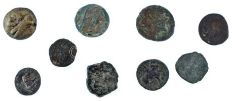 9db-os ókori bronz érmetétel, közte Római Birodalom, Egyiptom T:F-G 9pcs ancient bronze coin lot, within Roman Empire, Egypt C:F-G