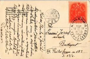 1938 Komárom, Komárno; Kossuth tér a kápolnával / square, chapel + "1938 Komárom visszatért&quo...