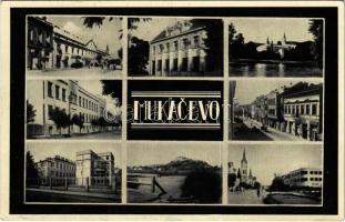 Munkács, Mukacheve, Mukacevo; mozaiklap / multi-view postcard + "1938 Beregszász visszatért" So. Stpl.