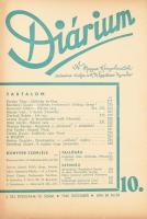 cca 1933-1943 Diárium. A Könyvbarátok Szövetségének/Magyar Könyvbarátok folyóirata, 1926-1948-ig, ös...