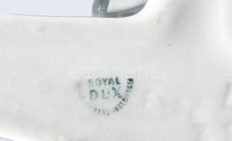 Royal Dux art deco krokodil. Jelzett, sorszámozott, hibátlan, h: 31 cm