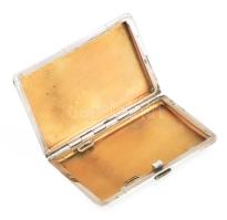 Ezüst (Ag) monogramos névjegykártyatartó, jelzett, 8×5 cm, nettó: 78,8 g