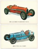 6 db MODERN motívum képeslap régi autókról / 6 modern motive postcards of oldtimer automobiles