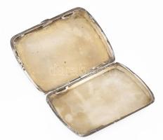 Ezüst (Ag) cigarettatárca hiányos zománc berakással, felirattal, jelzett, 9×7 cm, bruttó: 102,8 g