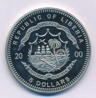 Libéria 2000. 5$ Cu-Ni "2000. évi Olimpiai Játékok Sydney - Gerelyhajítás" T:UNC,AU apró f...