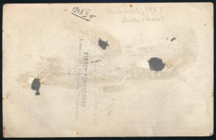 1943 M. kir. postatiszt egyenruhában, műtermi fotó, Király fényképész, Budapest, Király utca 73., sa...