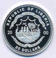 Libéria 2000. 20$ Ag "2000. évi Olimpiai Játékok Sydney - Baseball" kapszulában T:PP apró ...