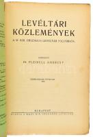 Levéltári Közlemények. A Magyar Országos Levéltár folyóirata. 2 db száma: 1924 II. évf 1-4. szám, 19...